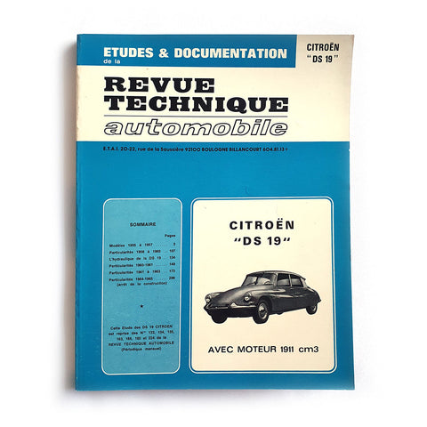 Revue Technique automobile Citroën DS 19