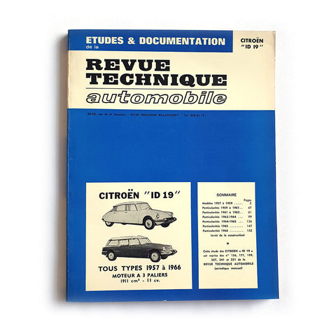 Revue Technique automobile Citroën ID 19